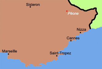 Landkarte Lage Péone